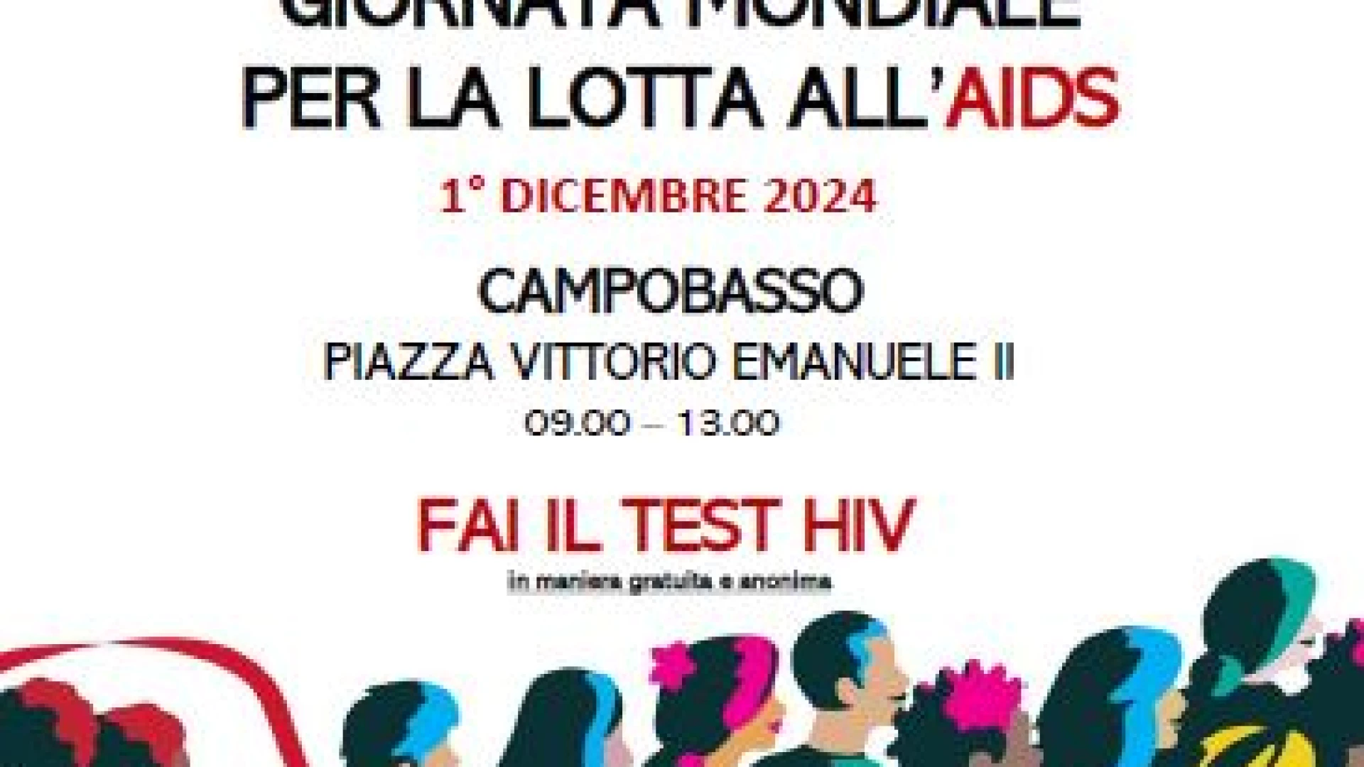 Campobasso: Giornata mondiale per la lotta all’AIDS, test gratuito ed anonimo in Piazza Vittorio Emanuele